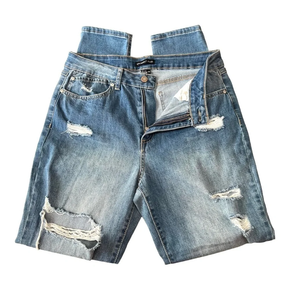 Sincerely Jules Distressed Blue Denim Skinny Jeans 30 - Picture 6 of 11